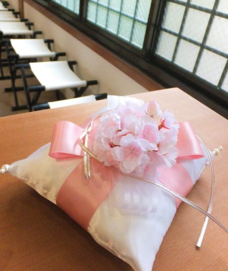 桜のリングピロー